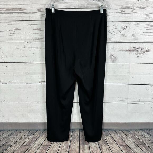 Misook Pants Womens Large Black Pull on Career Midrise Office Knit Straight - Picture 4 of 13